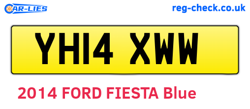 YH14XWW are the vehicle registration plates.