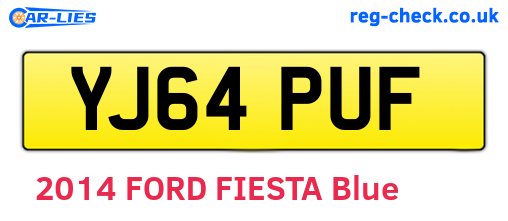YJ64PUF are the vehicle registration plates.