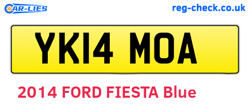YK14MOA are the vehicle registration plates.
