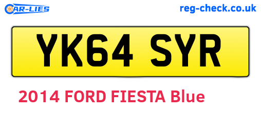 YK64SYR are the vehicle registration plates.