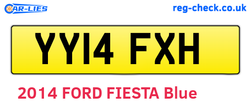 YY14FXH are the vehicle registration plates.