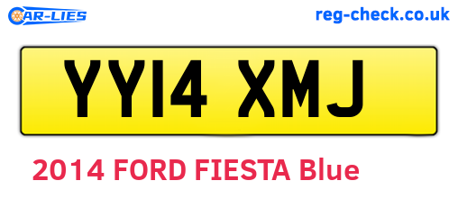 YY14XMJ are the vehicle registration plates.