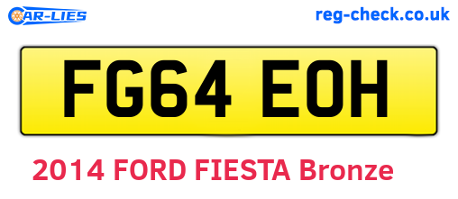 FG64EOH are the vehicle registration plates.