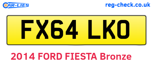 FX64LKO are the vehicle registration plates.