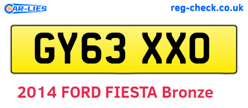 GY63XXO are the vehicle registration plates.