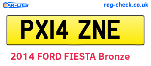 PX14ZNE are the vehicle registration plates.