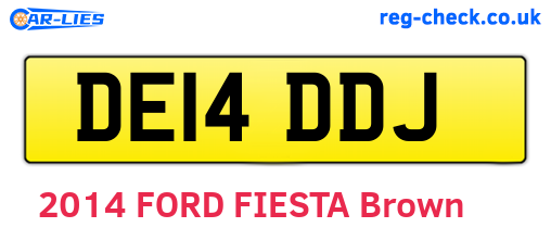 DE14DDJ are the vehicle registration plates.