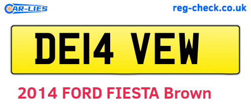 DE14VEW are the vehicle registration plates.