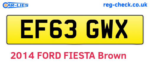 EF63GWX are the vehicle registration plates.