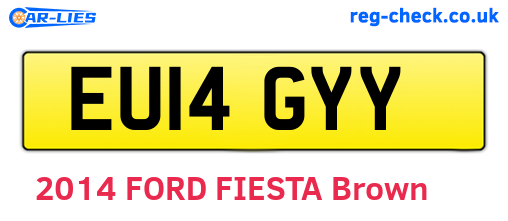 EU14GYY are the vehicle registration plates.