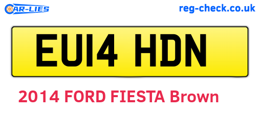 EU14HDN are the vehicle registration plates.
