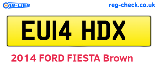 EU14HDX are the vehicle registration plates.