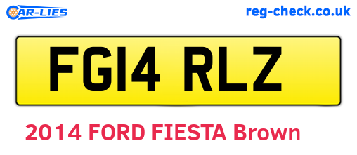 FG14RLZ are the vehicle registration plates.