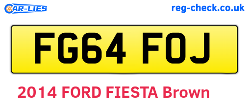 FG64FOJ are the vehicle registration plates.