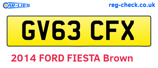 GV63CFX are the vehicle registration plates.