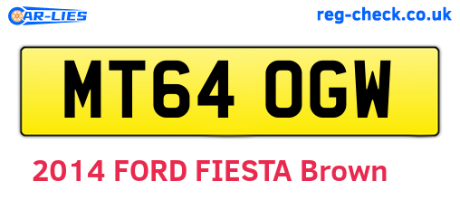 MT64OGW are the vehicle registration plates.