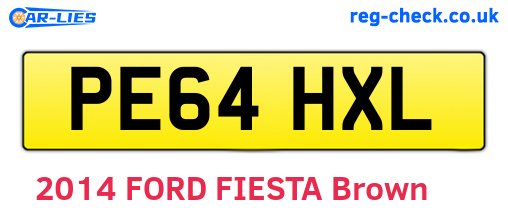PE64HXL are the vehicle registration plates.