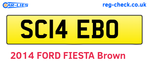 SC14EBO are the vehicle registration plates.