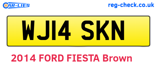 WJ14SKN are the vehicle registration plates.