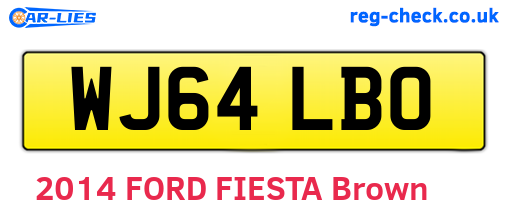 WJ64LBO are the vehicle registration plates.