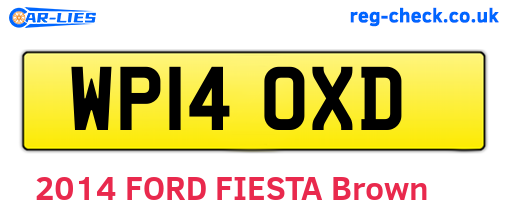 WP14OXD are the vehicle registration plates.