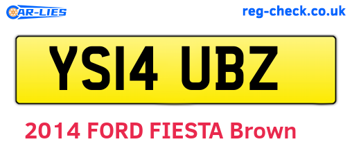 YS14UBZ are the vehicle registration plates.