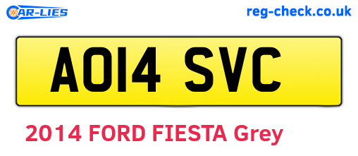 AO14SVC are the vehicle registration plates.