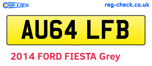 AU64LFB are the vehicle registration plates.