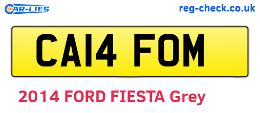 CA14FOM are the vehicle registration plates.