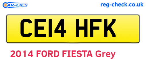 CE14HFK are the vehicle registration plates.