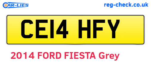 CE14HFY are the vehicle registration plates.