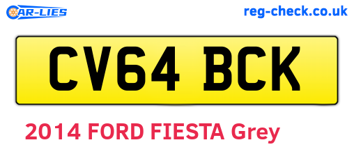 CV64BCK are the vehicle registration plates.