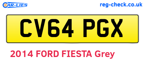 CV64PGX are the vehicle registration plates.