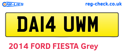 DA14UWM are the vehicle registration plates.