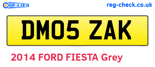 DM05ZAK are the vehicle registration plates.