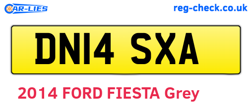 DN14SXA are the vehicle registration plates.