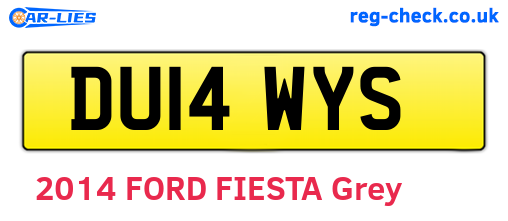 DU14WYS are the vehicle registration plates.