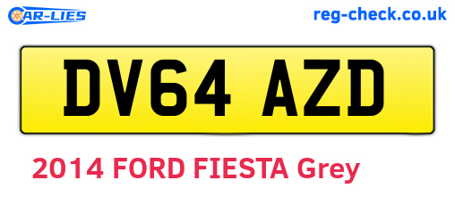 DV64AZD are the vehicle registration plates.