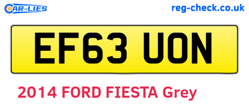 EF63UON are the vehicle registration plates.