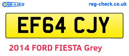 EF64CJY are the vehicle registration plates.