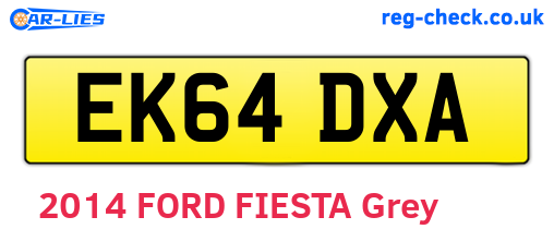 EK64DXA are the vehicle registration plates.