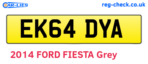 EK64DYA are the vehicle registration plates.