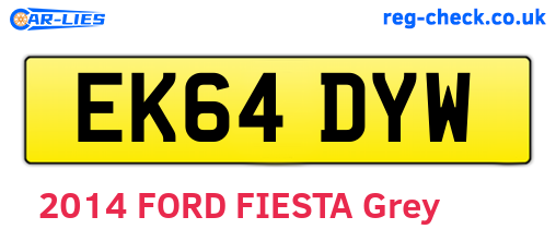 EK64DYW are the vehicle registration plates.