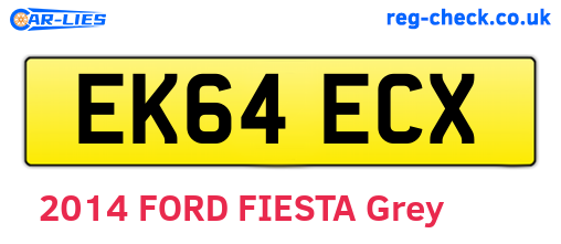 EK64ECX are the vehicle registration plates.