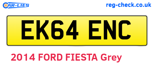 EK64ENC are the vehicle registration plates.