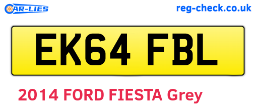 EK64FBL are the vehicle registration plates.