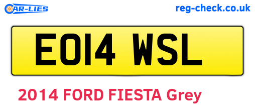 EO14WSL are the vehicle registration plates.