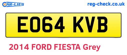 EO64KVB are the vehicle registration plates.