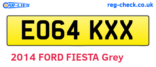 EO64KXX are the vehicle registration plates.