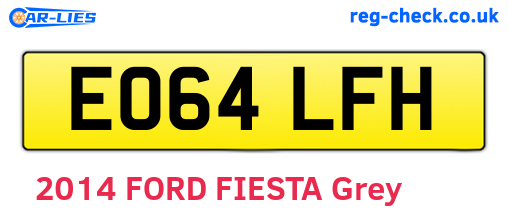 EO64LFH are the vehicle registration plates.